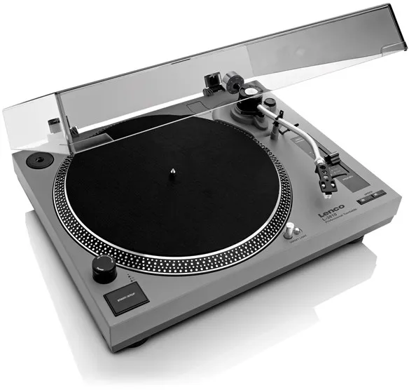Lenco L-3810GY - Direct-drive Record Player with USB/PC encoding - Grey - Platespiller Grå